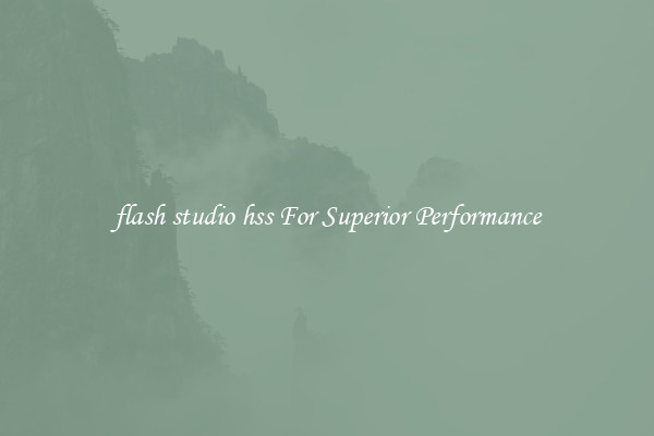 flash studio hss For Superior Performance