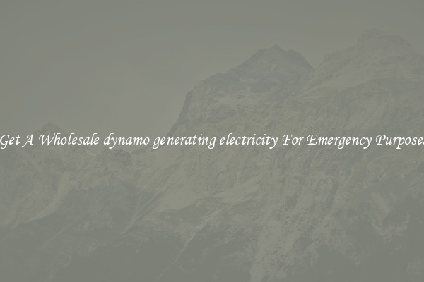 Get A Wholesale dynamo generating electricity For Emergency Purposes