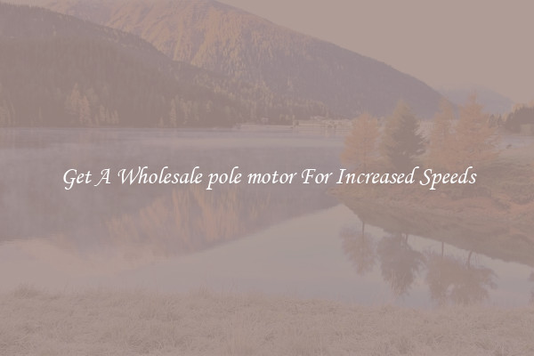 Get A Wholesale pole motor For Increased Speeds