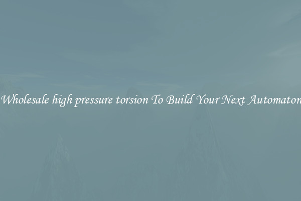 Wholesale high pressure torsion To Build Your Next Automaton
