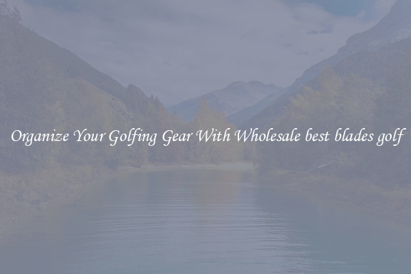 Organize Your Golfing Gear With Wholesale best blades golf