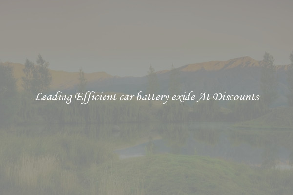Leading Efficient car battery exide At Discounts