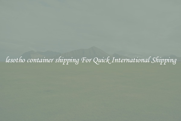 lesotho container shipping For Quick International Shipping