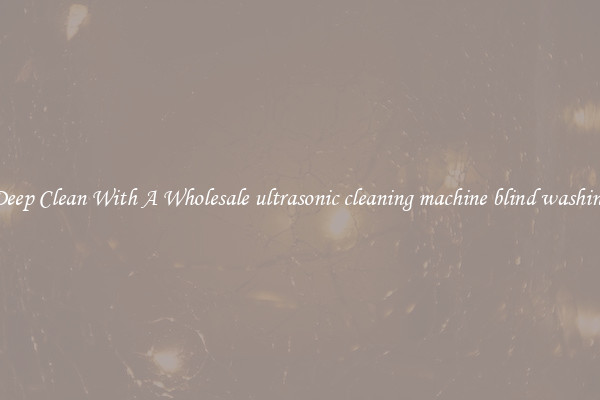 Deep Clean With A Wholesale ultrasonic cleaning machine blind washing